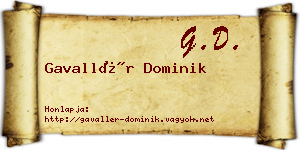 Gavallér Dominik névjegykártya